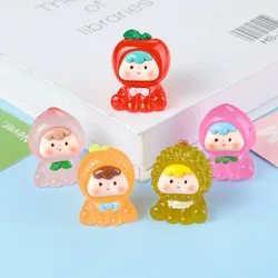 Kawaii Fruit Strawberry Orange Durian Resin Crafts Doll House Decor Accessory Home Miniature Figurine