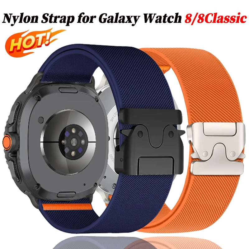 

Нейлоновый ремешок Parachute для Samsung Galaxy Watch 8/8Classic 40 мм, 44 мм, 46 мм, эластичный браслет Correa для Samsung Watch 8, ремешки для часов