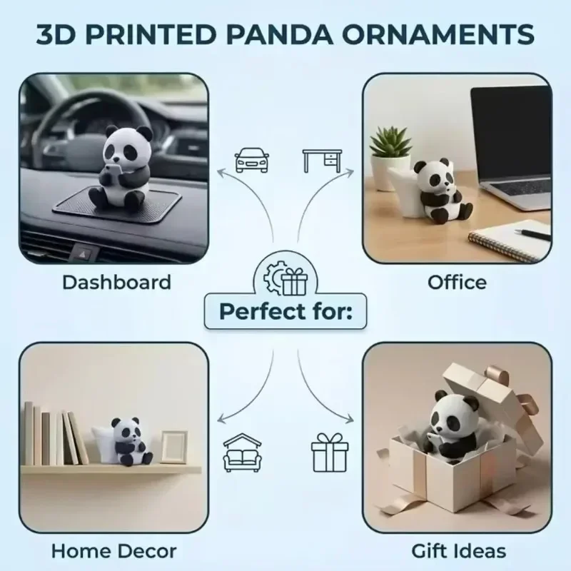 1-5PCS Mini Cute Lazy Panda Figurine Leaning on Pillow Playing with Phone Surface Fade-Resistant Ornaments PLA Panda Statue
