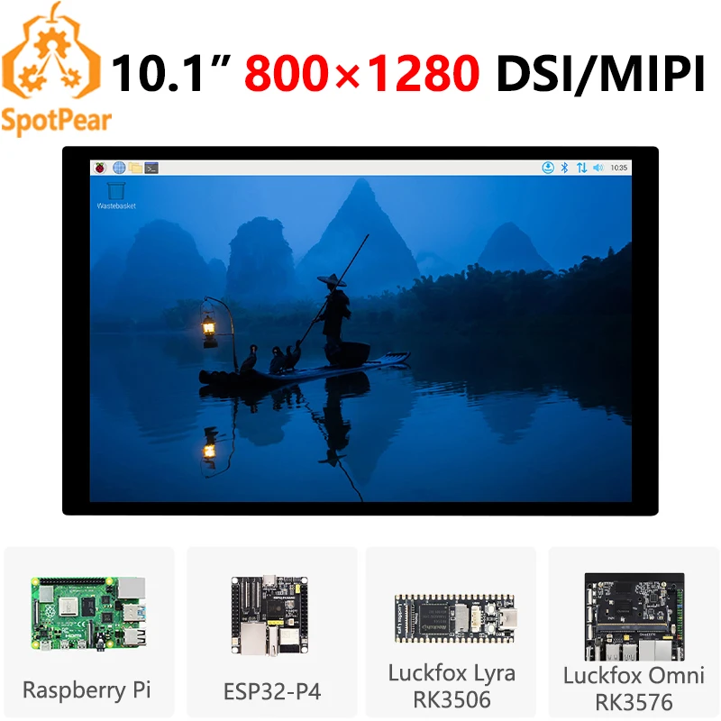 Raspberry Pi 10.1 inch LCD DSI MIPI TouchScreen Display 800x1280 For ESP32-P4/Luckfox-Omni3576/Luckfox-Lyra-RK3506