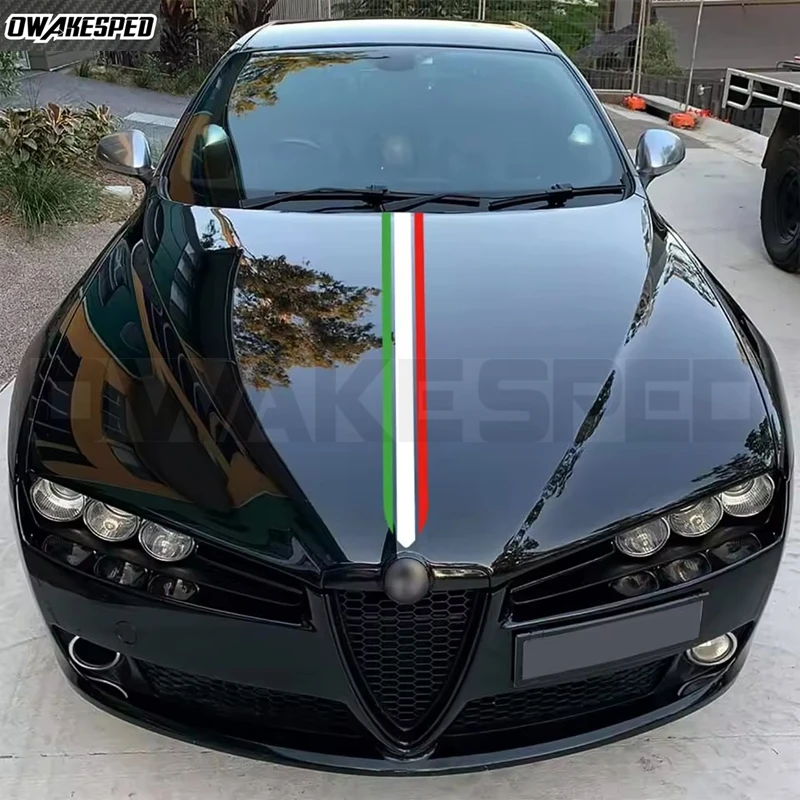 

Наклейки-полоски на капот автомобиля для Alfa Romeo Giulia, Giulietta, 159, Giulia Quadrifoglio, Stelvio, 4C, 156, Brera: аксессуары, декор, наклейки