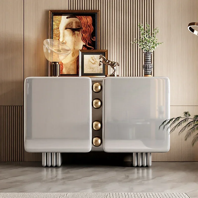 북유럽 스타일 현관 캐비닛 고급 팬트리 장식장 거울 정리함 수납장 거실 캐비닛 디스플레이 가비네트 가구