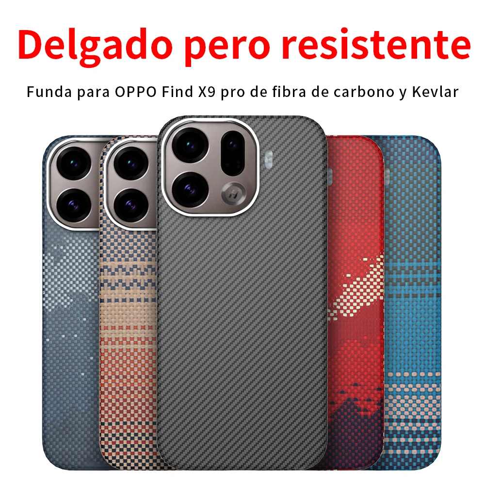 For oppo find x9 pro/find x9 case kevlar 600d 1500d carbon aramid fiber fabric thin hard cover magnetic balck Slim light