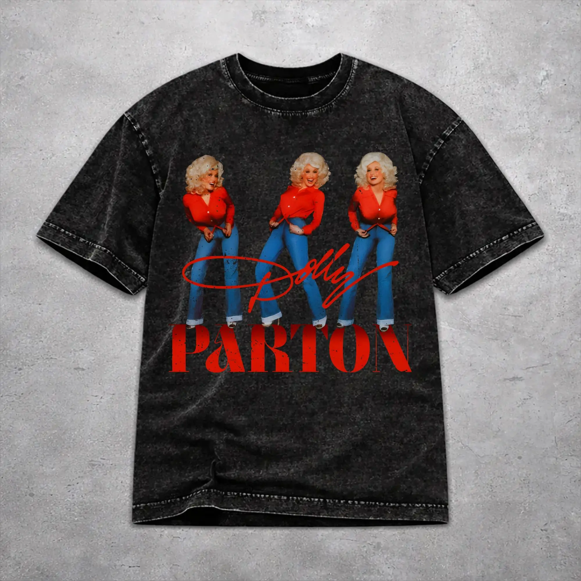 RIP Dolly Parton Washed T Shirt Vintage Harajuku Men Women  Hiphop T-Shirts 100% Cotton