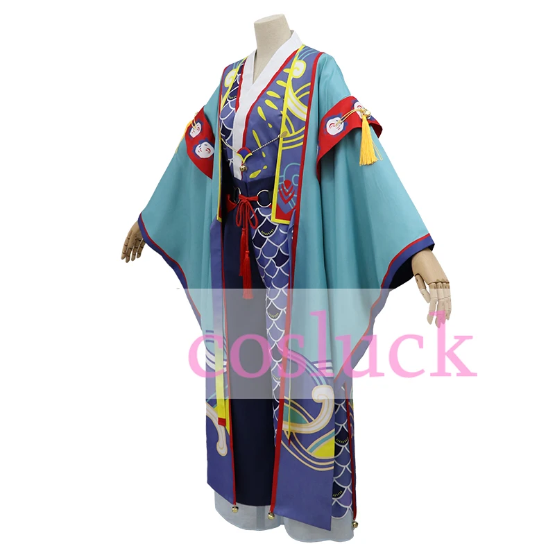 COS-KiKi Anime Ensemble Stars 2 Shinkai Kanata Game Suit Cosplay Costume Handsome Printed Kimono Uniform Halloween Party Outfit