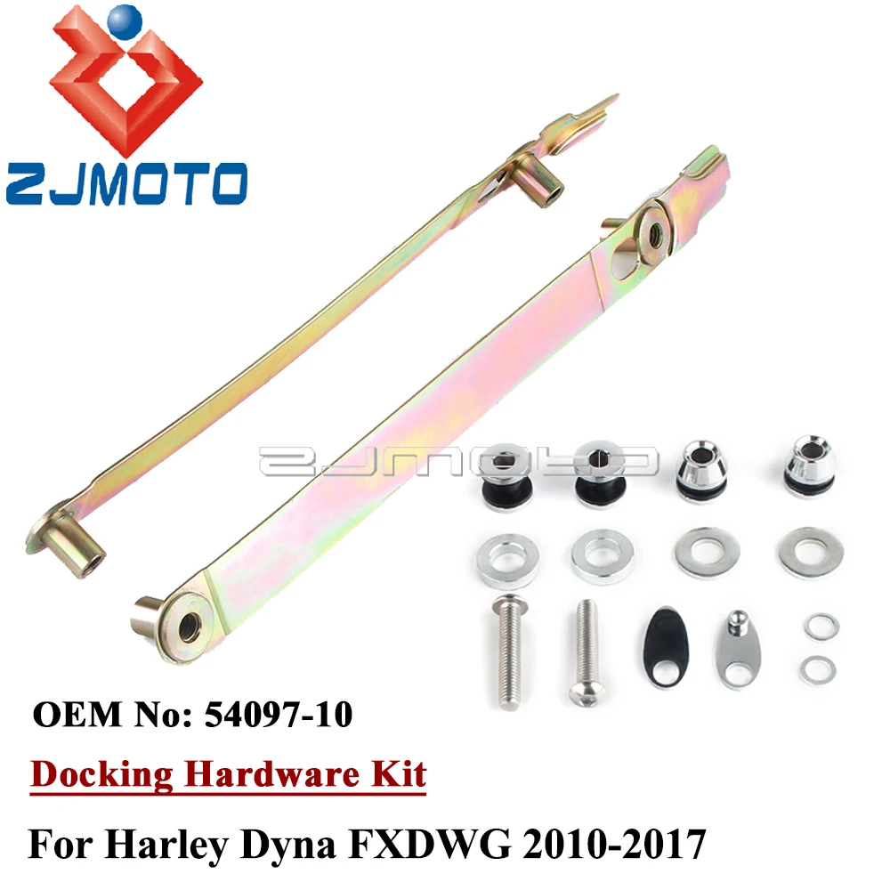 Motorcycle Sissy Bar Mount Bracket Hardware For Harley Dyna FXDWG 2010-2017 Steel Detachable Rear Racks Side Plates Docking Kit