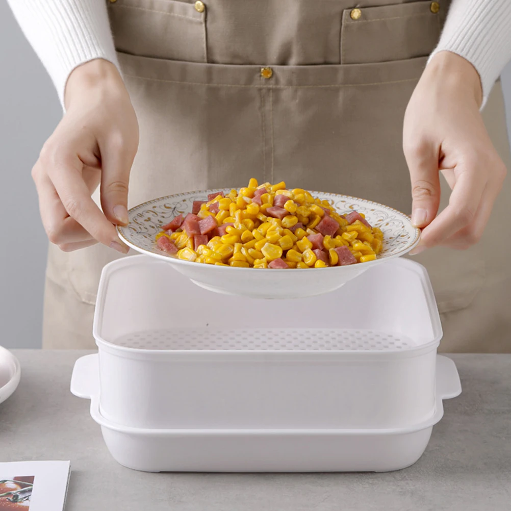 

Microwave Steamer Single Layer BPA Free PP Material Food Grade Vegetable Kitchen Tool Accessories Heating Ramen Pasta Soup