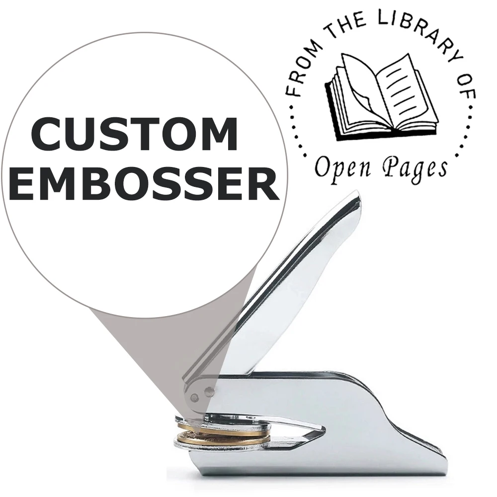 

Custom Embosser Stamp Library Book Private Seals Personalized LOGO Wedding Embossing Stamps for DIY Envelope Letter Head Decor