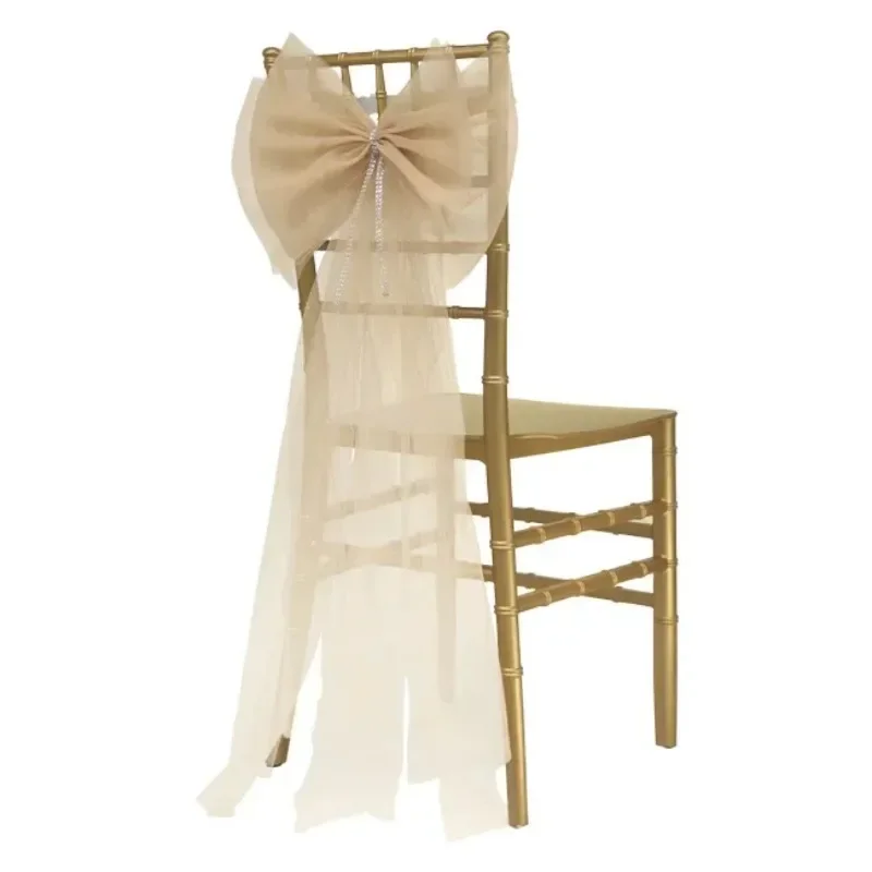 Export quality gauze chair covers, bamboo chairs, hotel banquets, restaurants, weddings, outdoor activities, organza flower deco