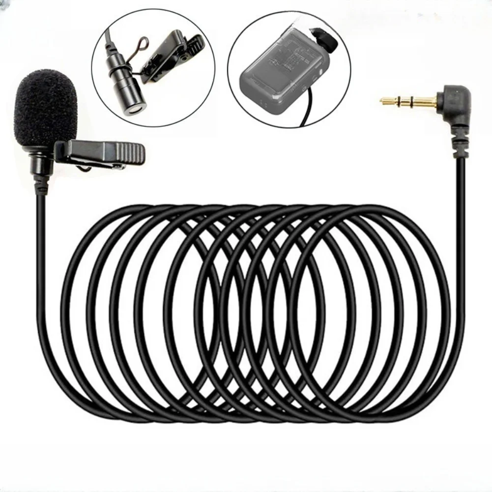 Flexible Wired Lavalier= Microphone Clip On Mic For DJI Wireless System 1.5M 2M Cable Professional Audio Recording For Video