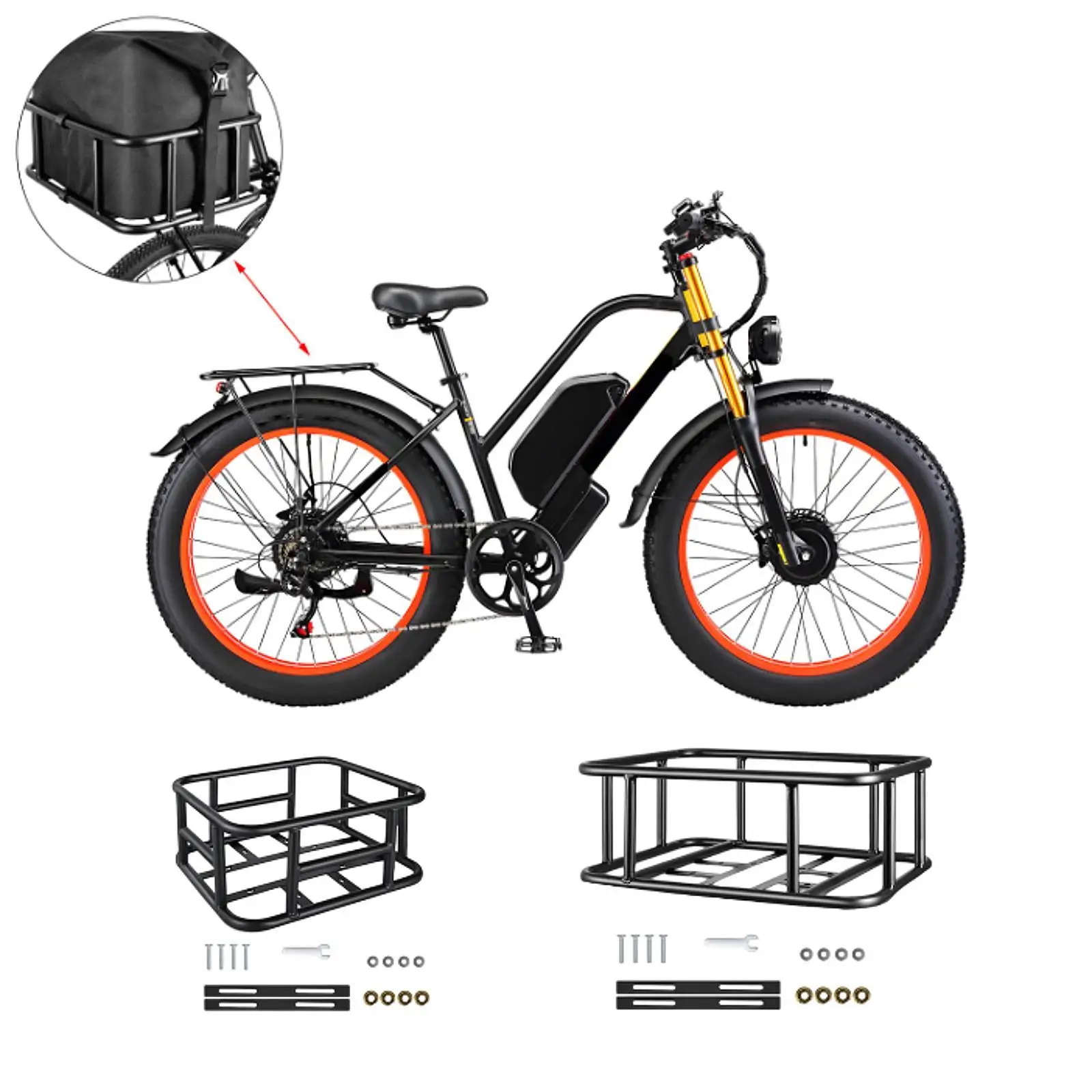 Rear Bike Basket Lightweight Bike Cargo Rack for Bicycles Riding Bikes Racks