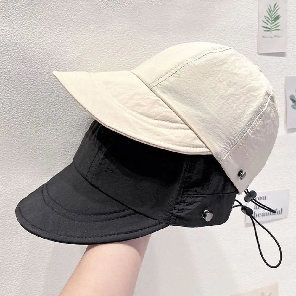 Foldable Wide Brim Ponytail Sun Hat Drawstring Adjustable Cycling Cap Summer Quick-dry Visor Fisherman Cap For Women Beach Hat