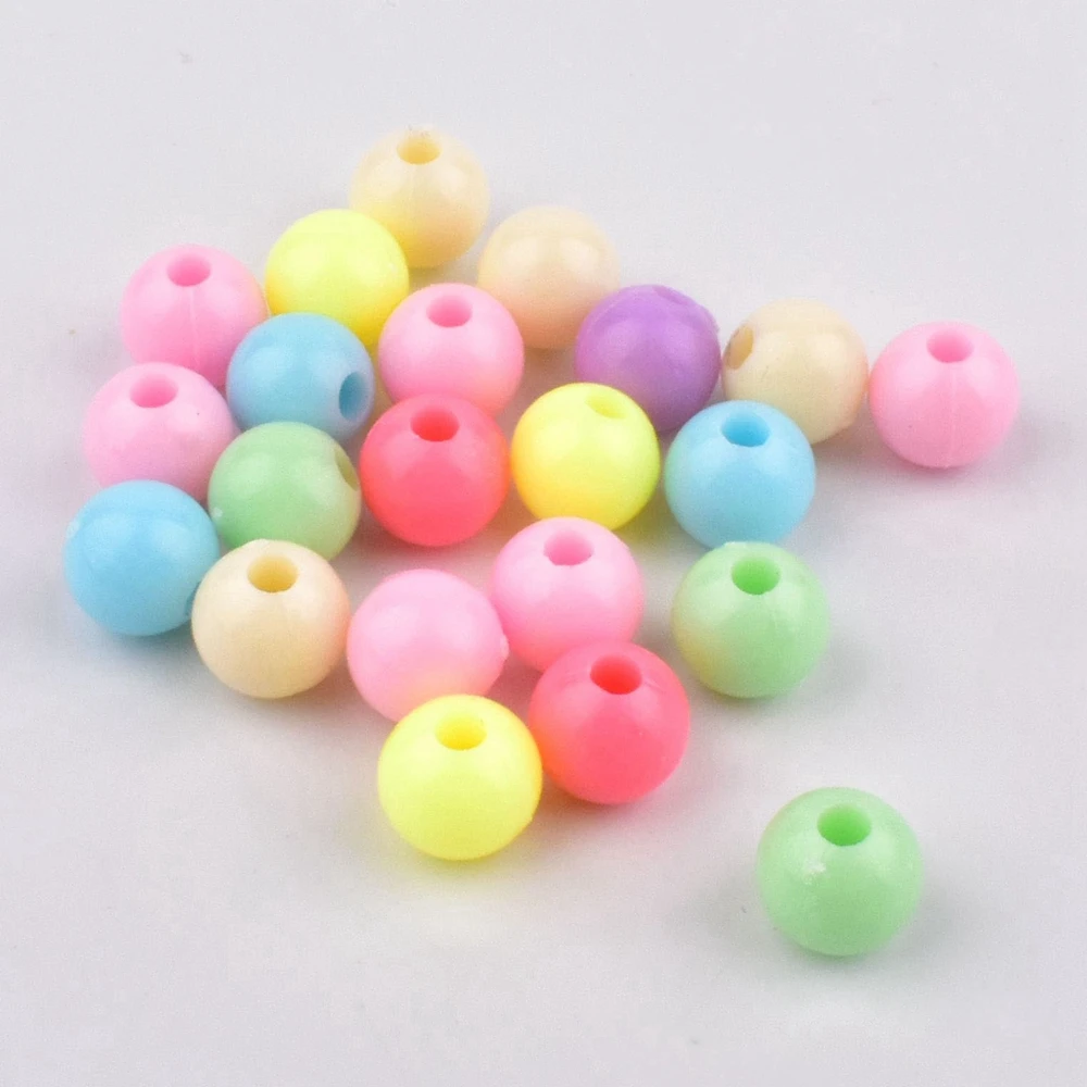 20Pcs/Lot 8mm mixed color acrylic solid color bead plastic bead DIY accessories for jewelry making