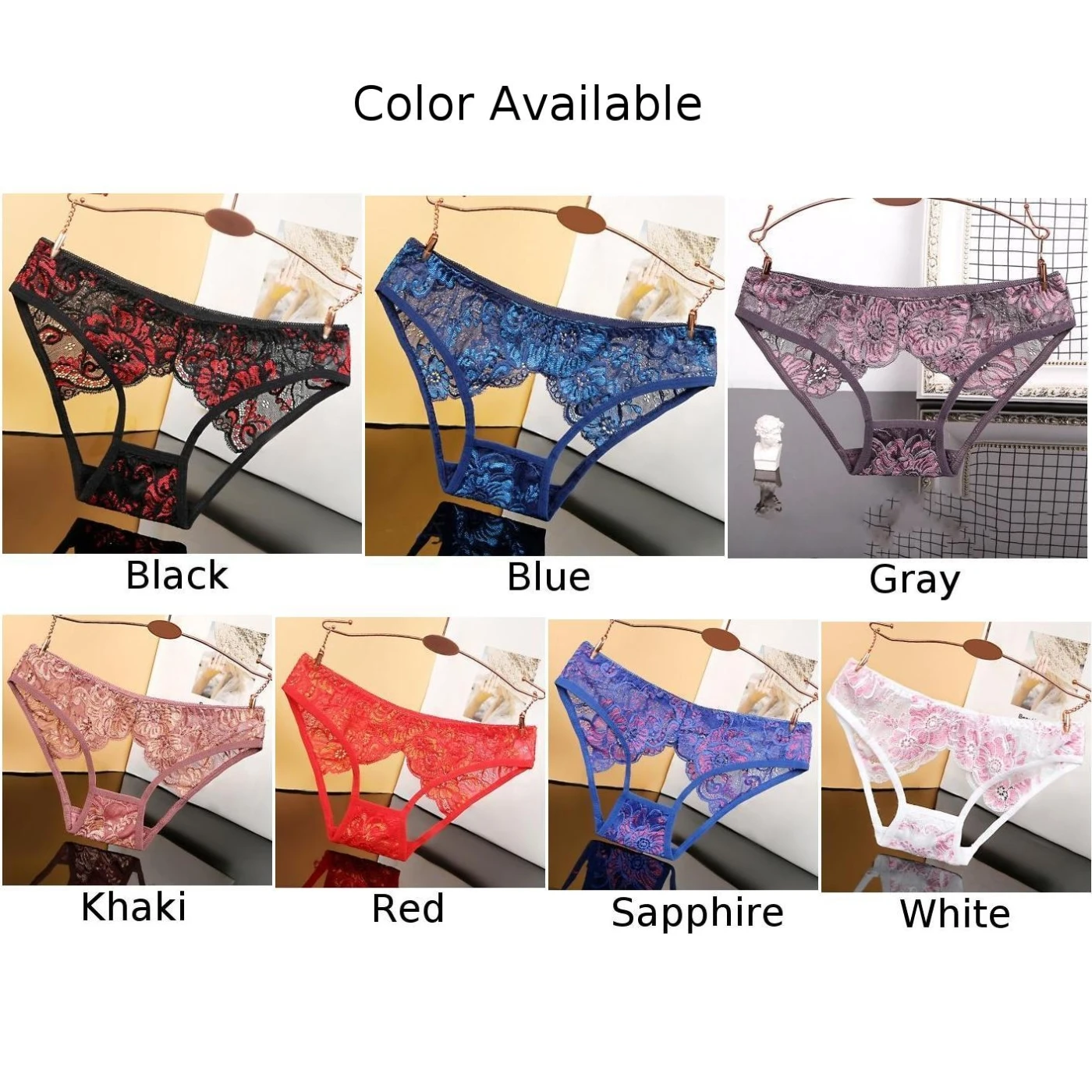 ثونغ النساء ملخصات الملابس الداخلية الدانتيل مادة البولي أميد اكسسوارات تنفس مريحة مطرزة المألوف