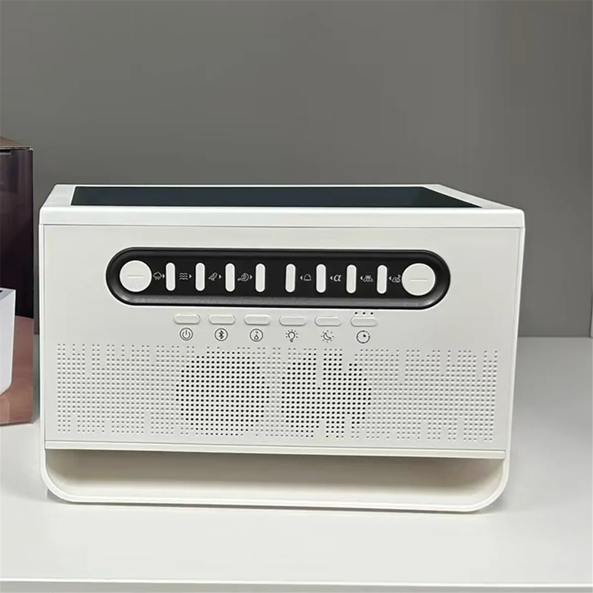 CCDD Humidificador สีขาวเสียงรบกวนลําโพงบลูทูธเดสก์ท็อปสีจําลองเปลวไฟน้ํามันหอมระเหยในร่ม USB Air Humidifier
