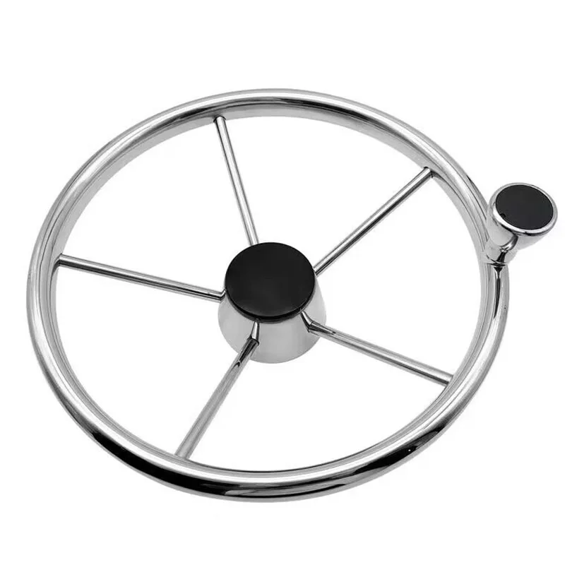 

13.5'' Marine Steering Wheel Stainless Steel 5 Spokes With Knob Heavy Duty Marine Marine Accessories Marine tools