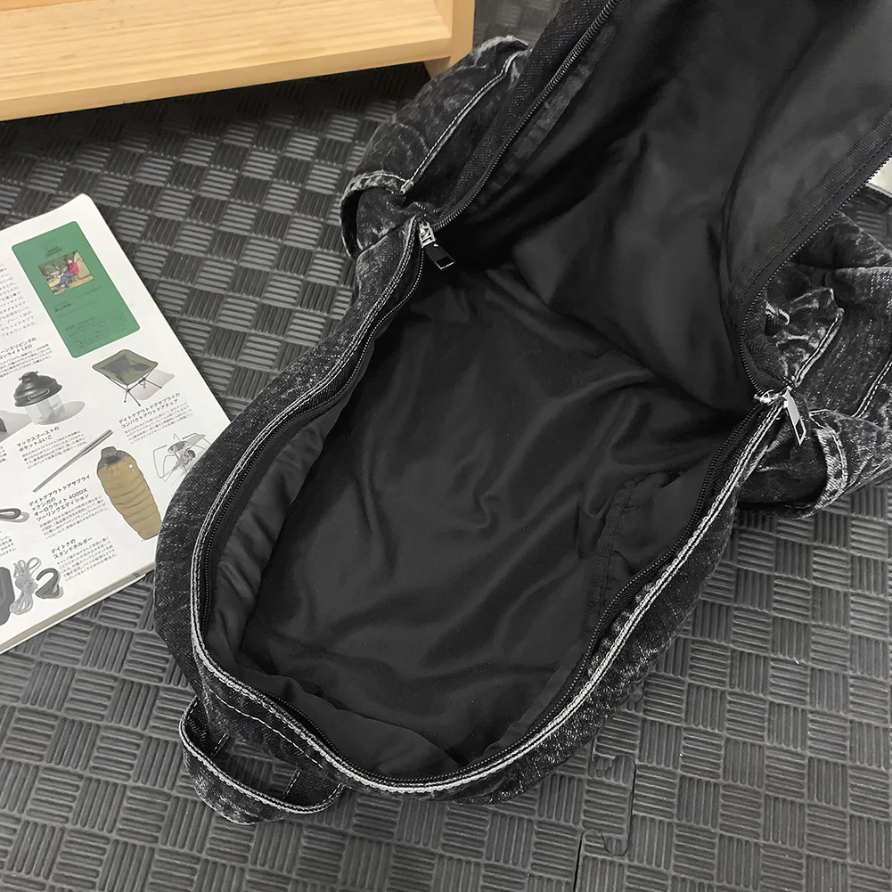 

Рюкзак для женщин и мужчин, сумка через плечо с несколькими карманами, джинсовый рюкзак на молнии в стиле ретро, рюкзак, дорожная спортивная сумка