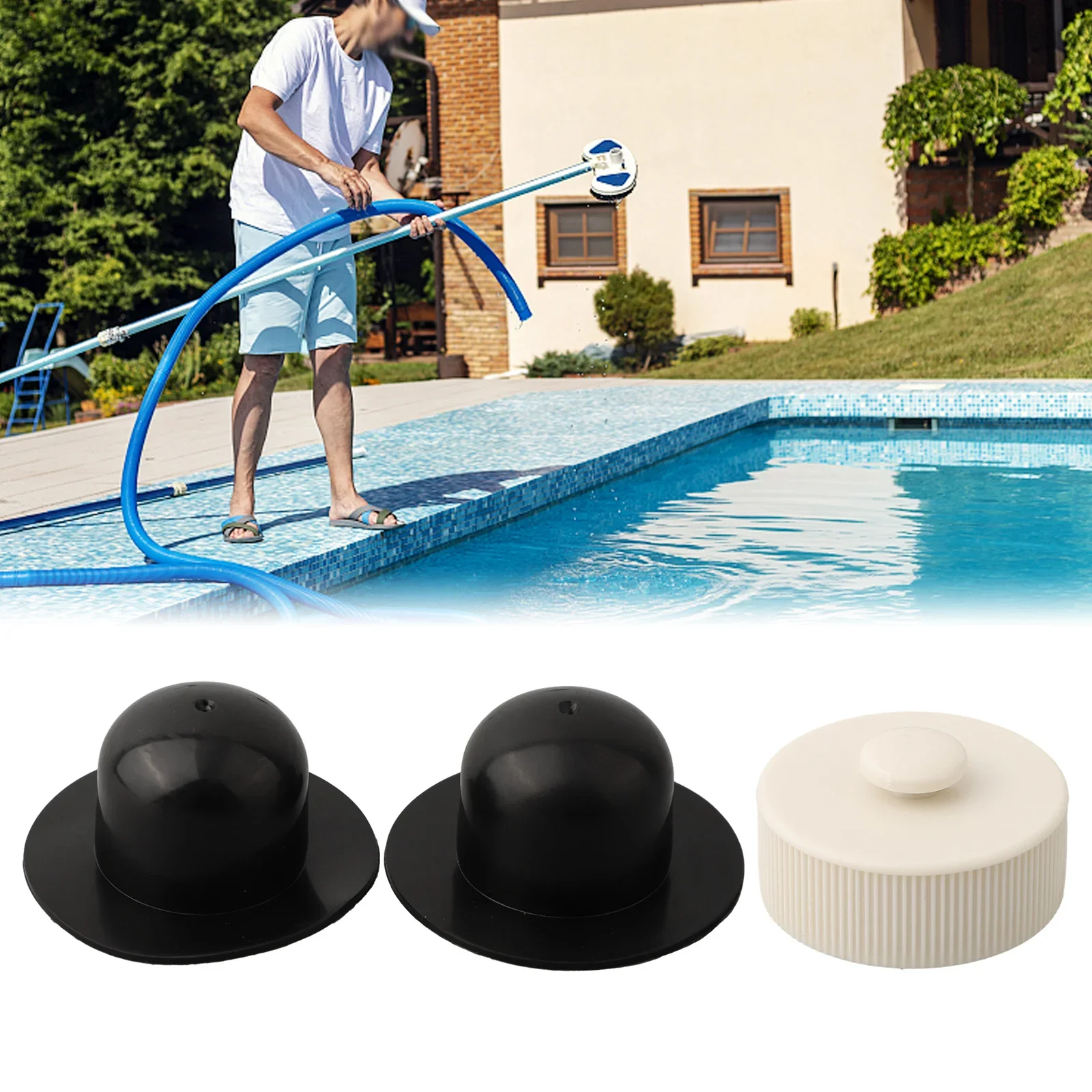 White+black Drain Valve Cap 4562 Drain Plug Cap Garden Ground Pool Strainer Hole Plugs 11044 / 10127 For Intex Screw