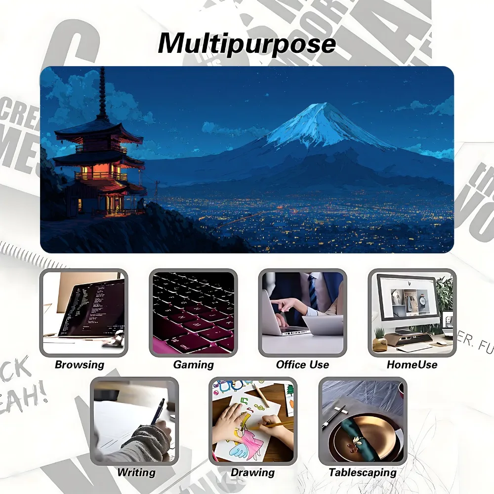 Large-sized gaming mouse pad, anti-slip and washable, can also be used as a keyboard table pad escritorio accesorios