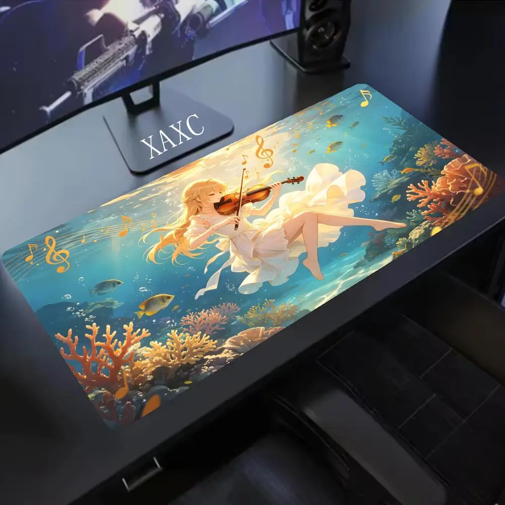 Music-themed anime mousepad, the perfect choice for gamers and anime fans, adding rhythm and art to your desktop XAXC