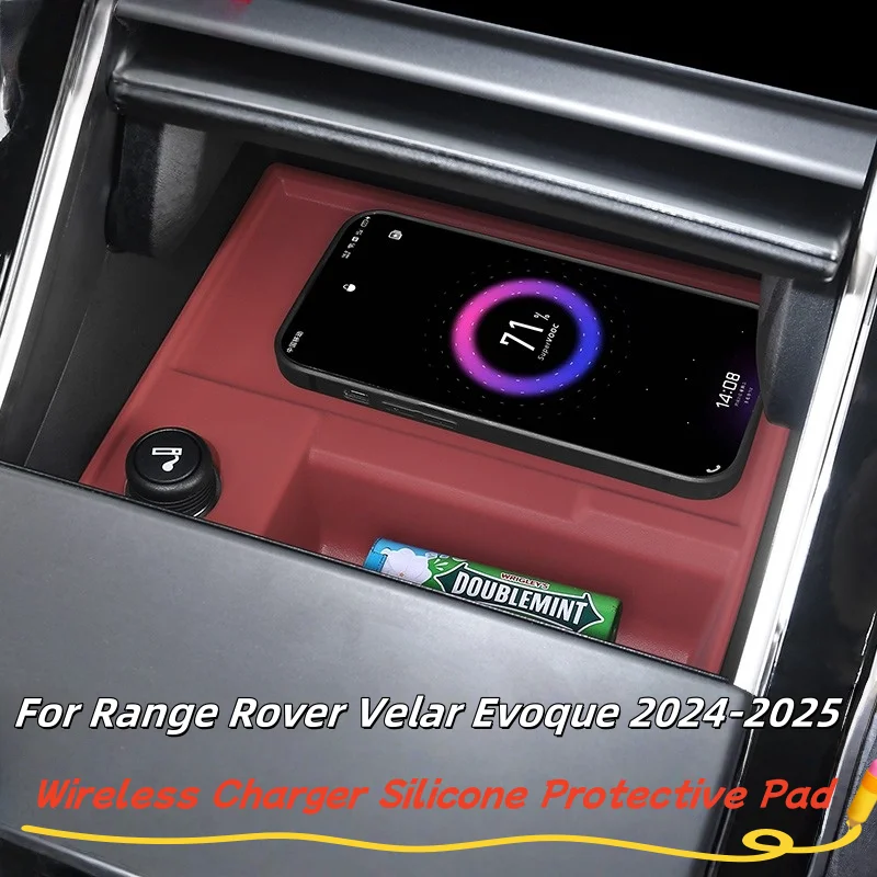 

For Range Rover Velar Evoque L 2024-2025 Car Central Control Silicone Anti-Skid Pad Phone Wireless Charging Pad Anti-Slip Mat