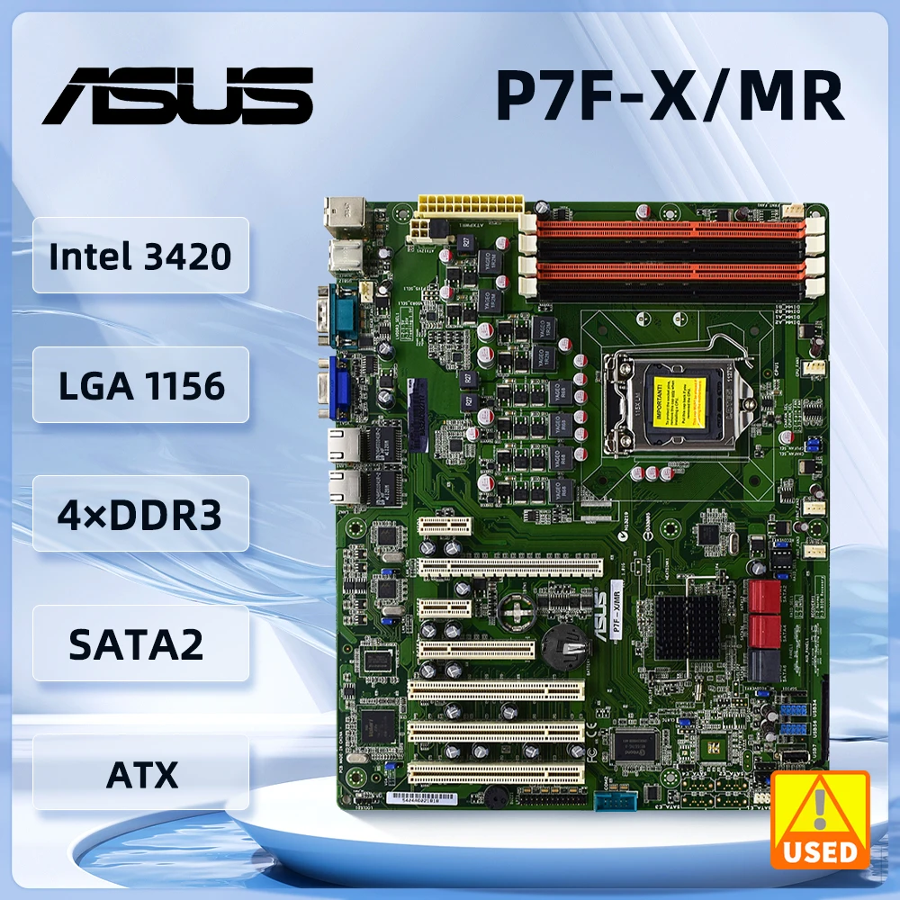 ﻿ ASUS P7F-X/MR Server Motherboard Socket 1156 DDR3 16GB  Intel 3420 PCI Express 16X  6xSATAII ATX