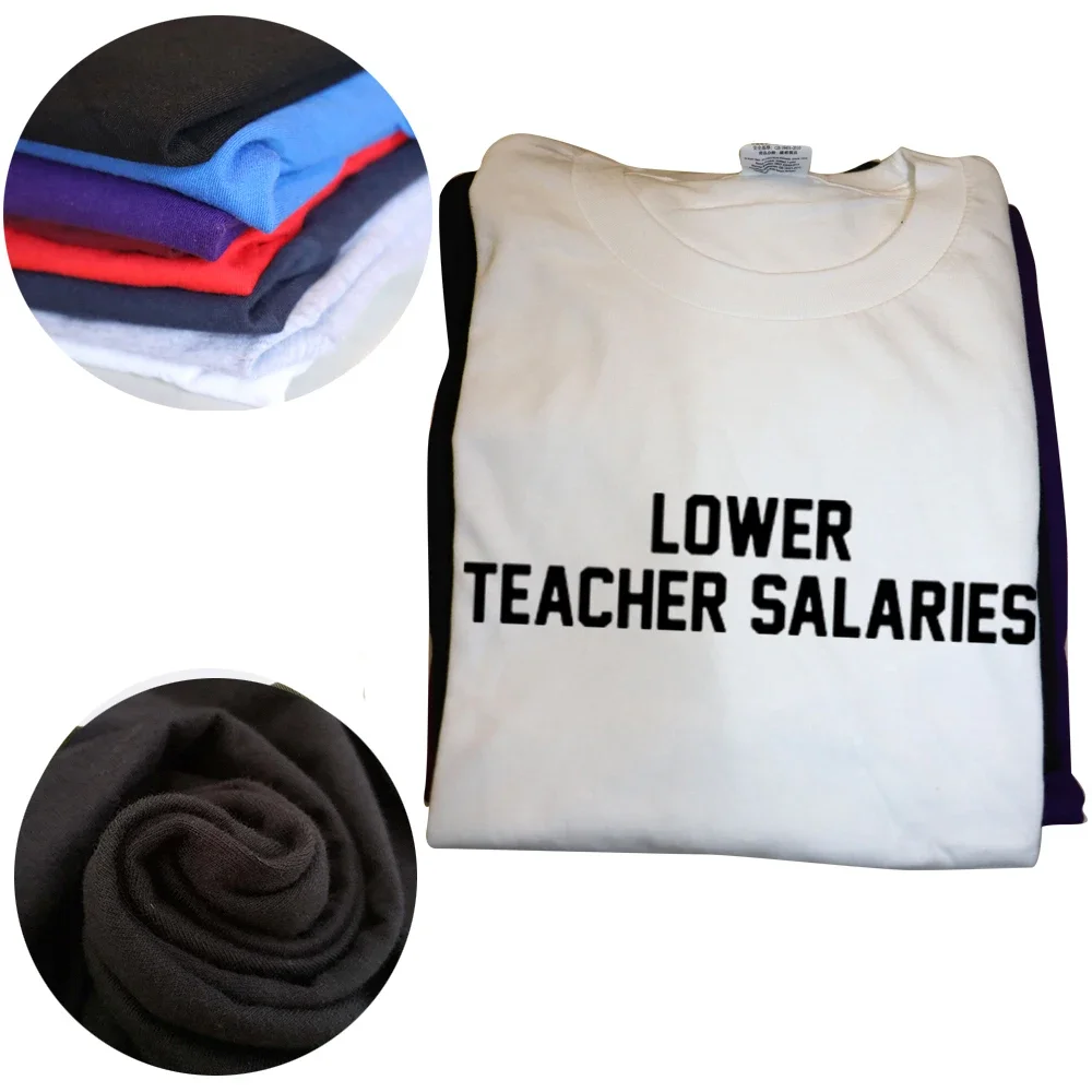 Salaries تي شيرت هدية عيد المعلم الرجال تي شيرت للجنسين روح الدعابة خطابات طباعة تي شيرت رجل اليورو حجم الصيف بلايز