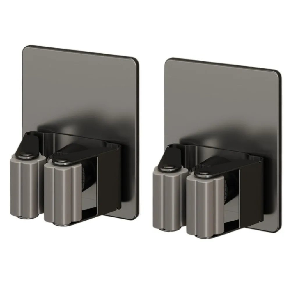 

2Pcs Waterproof Stainless Steel Mop Holder Space Saving Rust-Proof Mop Clip Rack Multi-Purpose Large Load Bearing