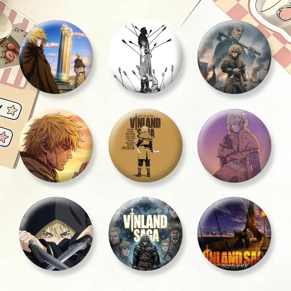 Anime Vinland Saga Button Pins Backpack Clothing Decor Brooch Badge Jewelry Gifts for Kids