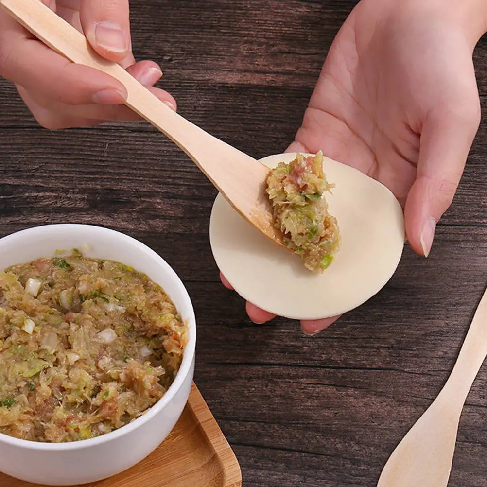 15Pcs Wooden Kitchen Utensil Set Smooth Dumpling Filling Spoon Butter Spreader for Home Restaurant Bakery Cheese Spread Stuffing