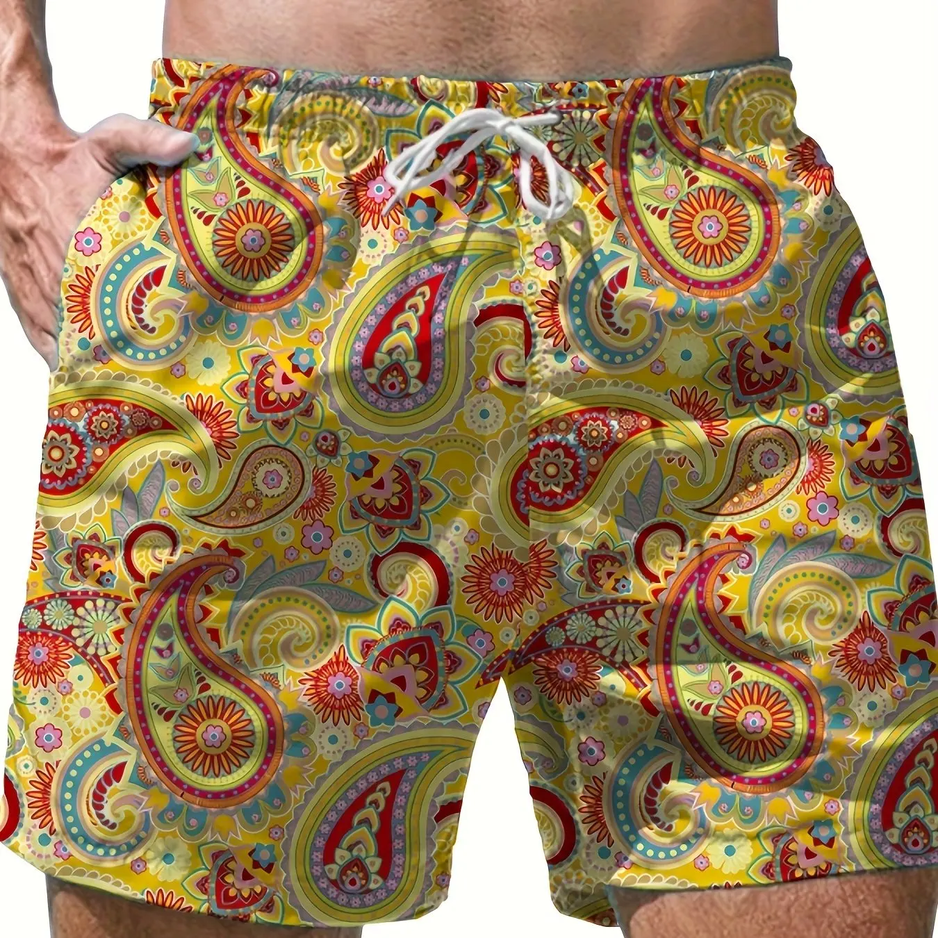 Fashionable3D retro print men\'s summer beach loose shorts casual surfing soft and breathable polyester fiber high-quality shorts