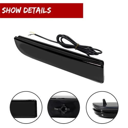 Imagen 2 del producto Para Mitsubishi Lancer Outlander Evolution X Reflector de parachoques trasero luces traseras/frenos luces antiniebla traseras LED con señal de giro dinámica