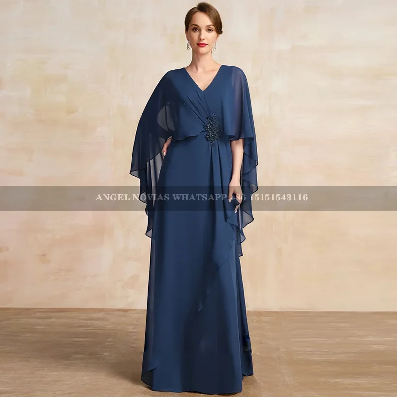 

Long Navy Blue Mother of the Bride Dresses 2025 Wedding Guest Dress vestidos de fiesta elegantes 2024 para boda