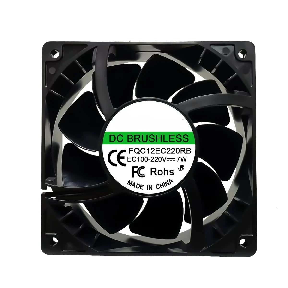 Axial Cooling Fan For Freezer Display Cabinet 12038 EC 220V 7W 12cm Waterproof Energy‑Saving