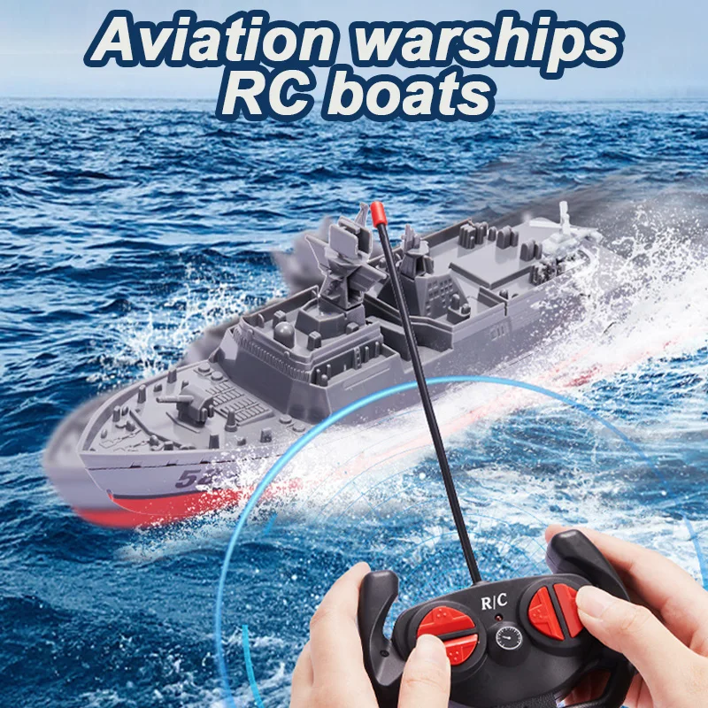 Rc Boats Aviation Warships 2.4G Dual Motor Remote Control Ship Aircraft Warship Waterproof Outdoor Pool Toys for Boys Kids Gift