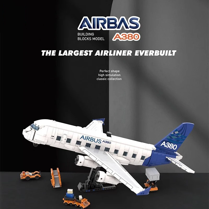 1945PCS Creative Airbus A380 Aircraft Building Blocks Airliner Plane Model Assemble Bricks Toys Gift For Children Kids