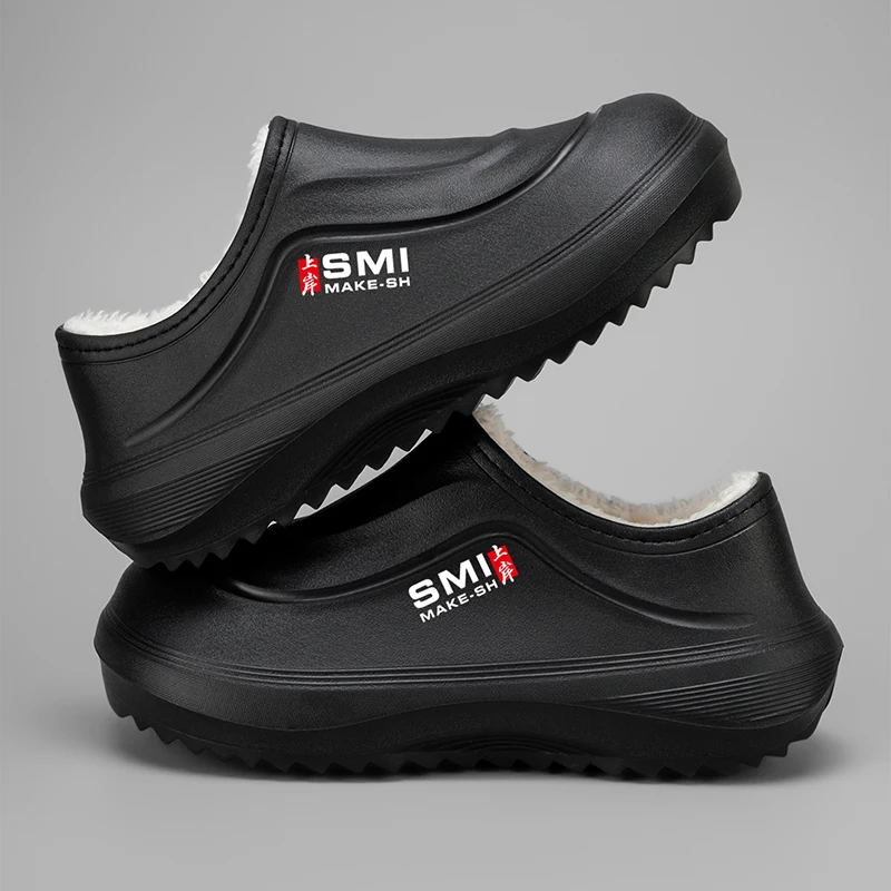 

YRZL/мужские тапочки, зимние термонескользящие теплые домашние туфли, домашние и уличные легкие удобные мужские тапочки без шнуровки для мужчин