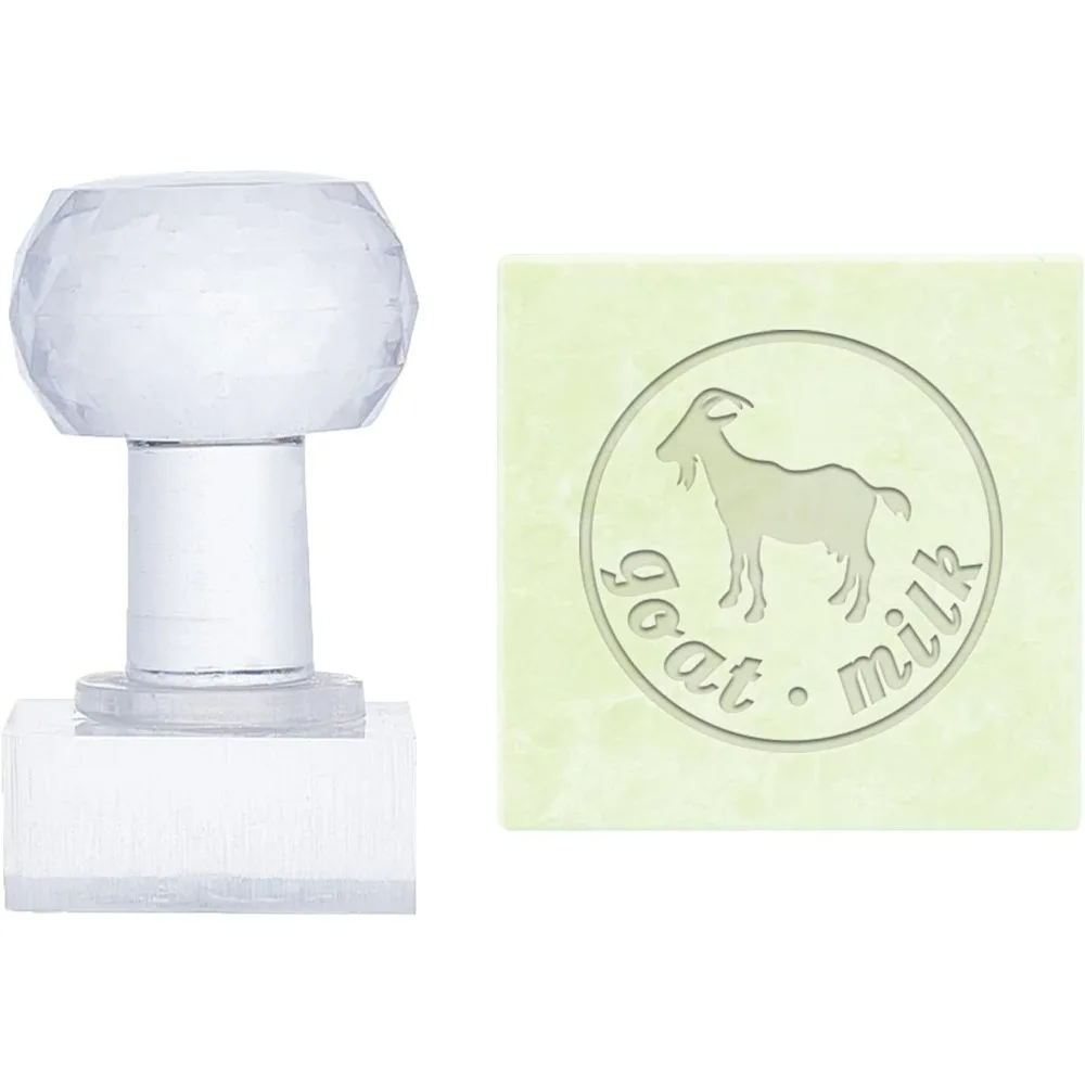 Goat Milk Acrylic Stamp - Square Soap Chapter Imprint for Handmade Cookie Clay Pottery Projects