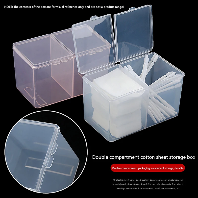 Transparent Plastic Cotton Swab Storage Box Desktop Dust-Proof Makeup Removal Cotton Lipstick Cosmetics Storage Organization