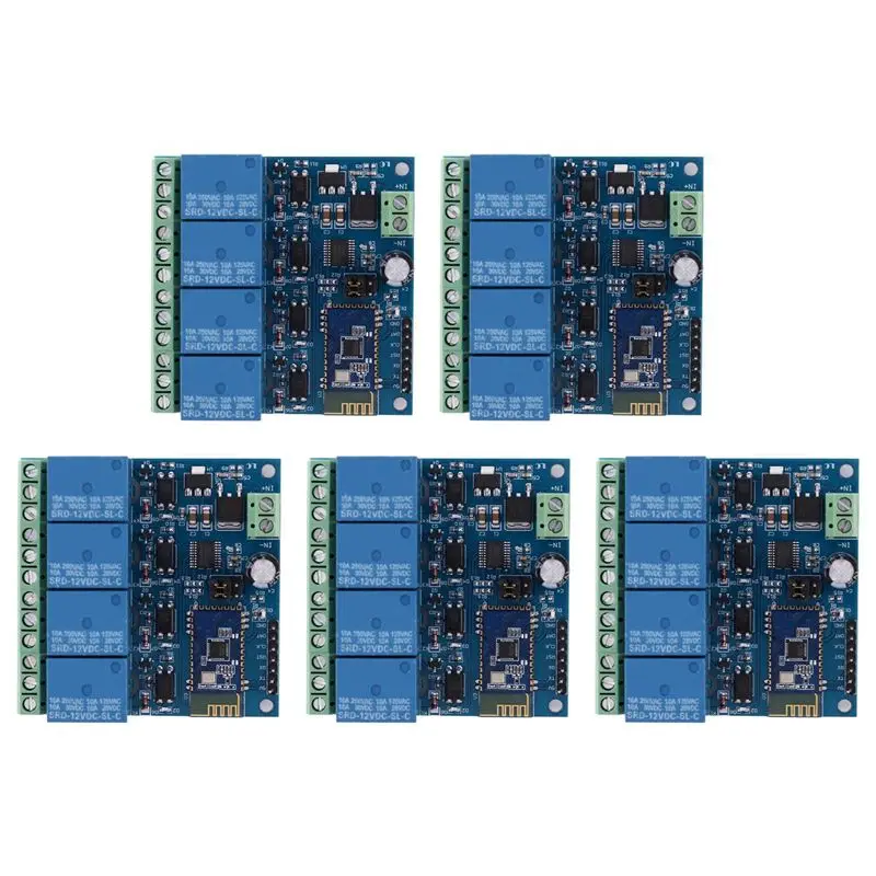 A53Q-5X 12V 4CH Remote Control Switch Bluetooth Relay Module For Android Mobile Motor LED Light DIY Electronic Kit