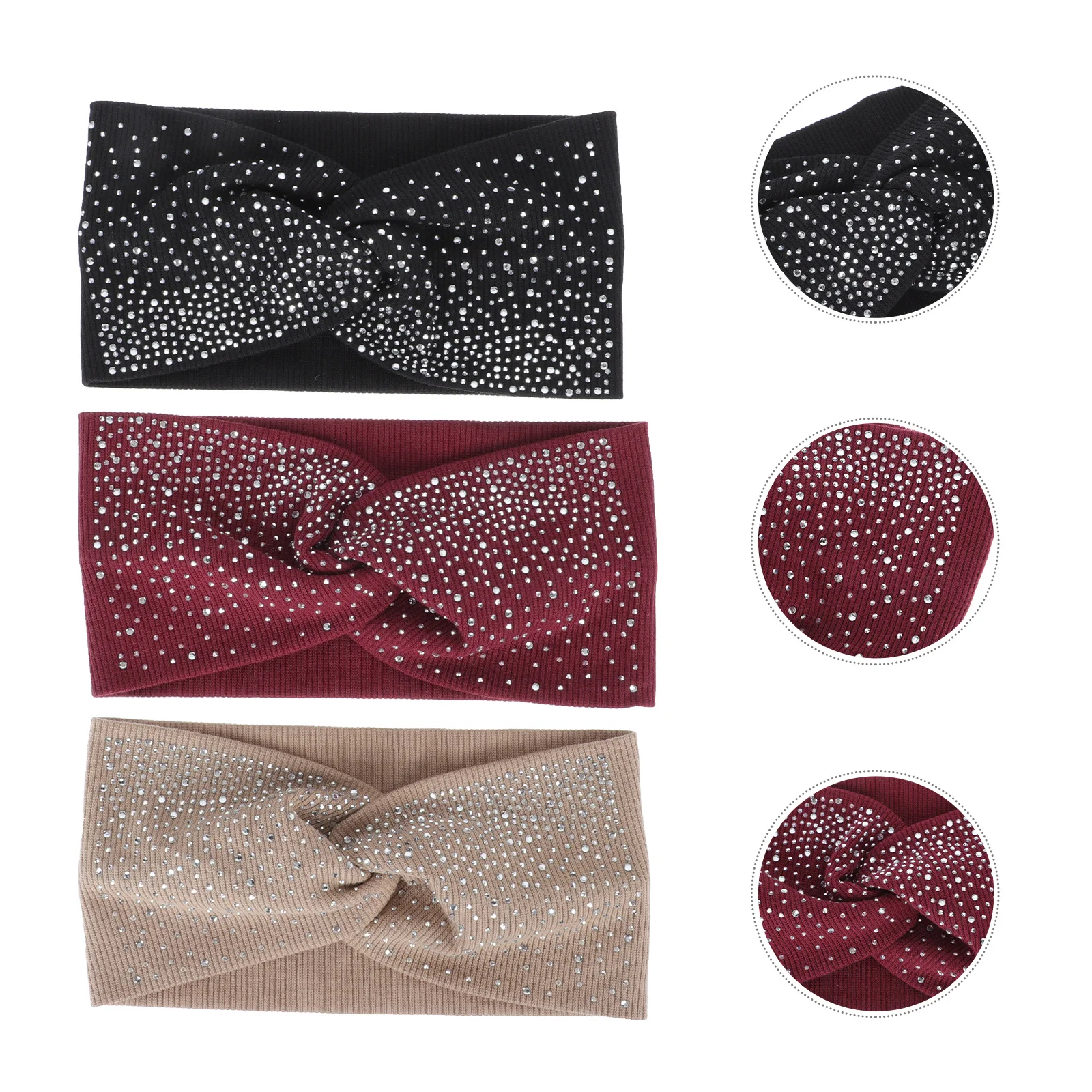 3 Stück weiche dehnbare Stirnbänder für Frauen, Workout, Kreuz-Design, Sport-Stirnbänder, Haardekoration, leicht, bequem, Kopfbedeckung