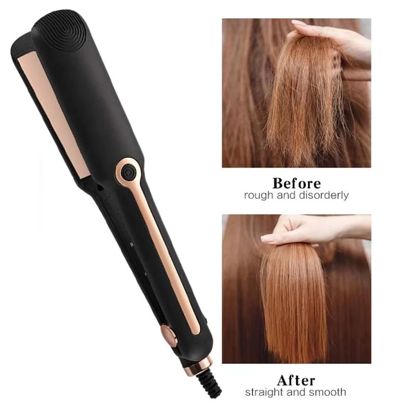 2-In-1 Electric Ceramic Plate Hair Straightener & Curling Iron Negative Ion Technology Temperature Adjustment For Household Use - view 3