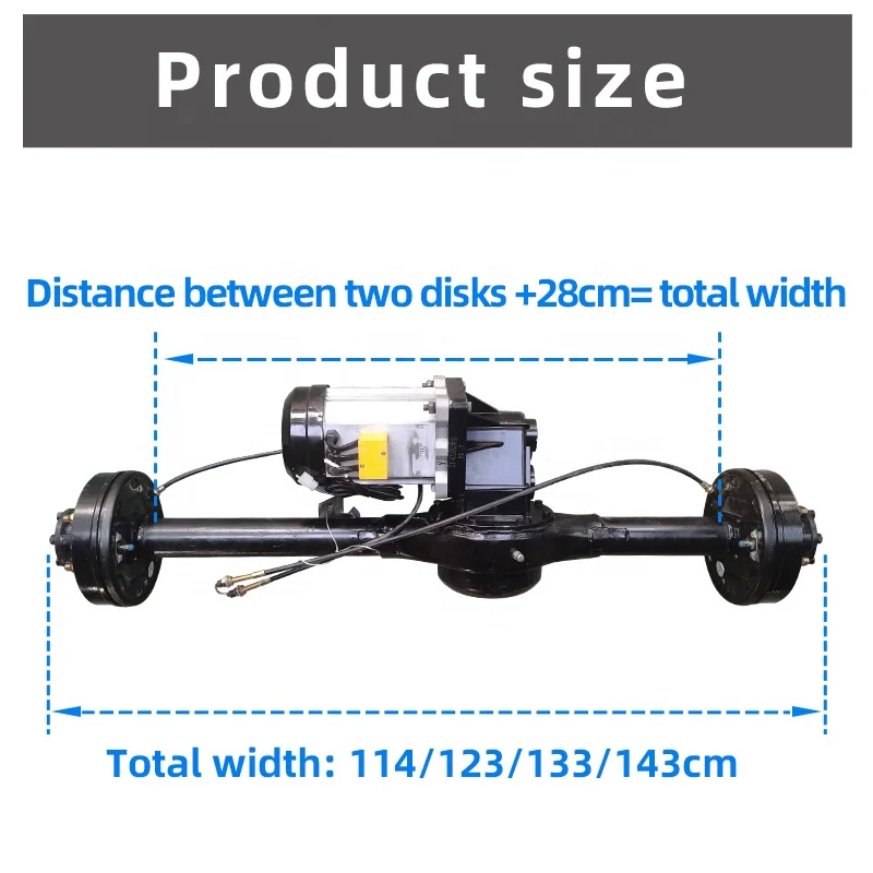 3000W Electric forklift low speed load suspension oil brake rear axle assembly float four-wheeler drive axle bearing 2 tons