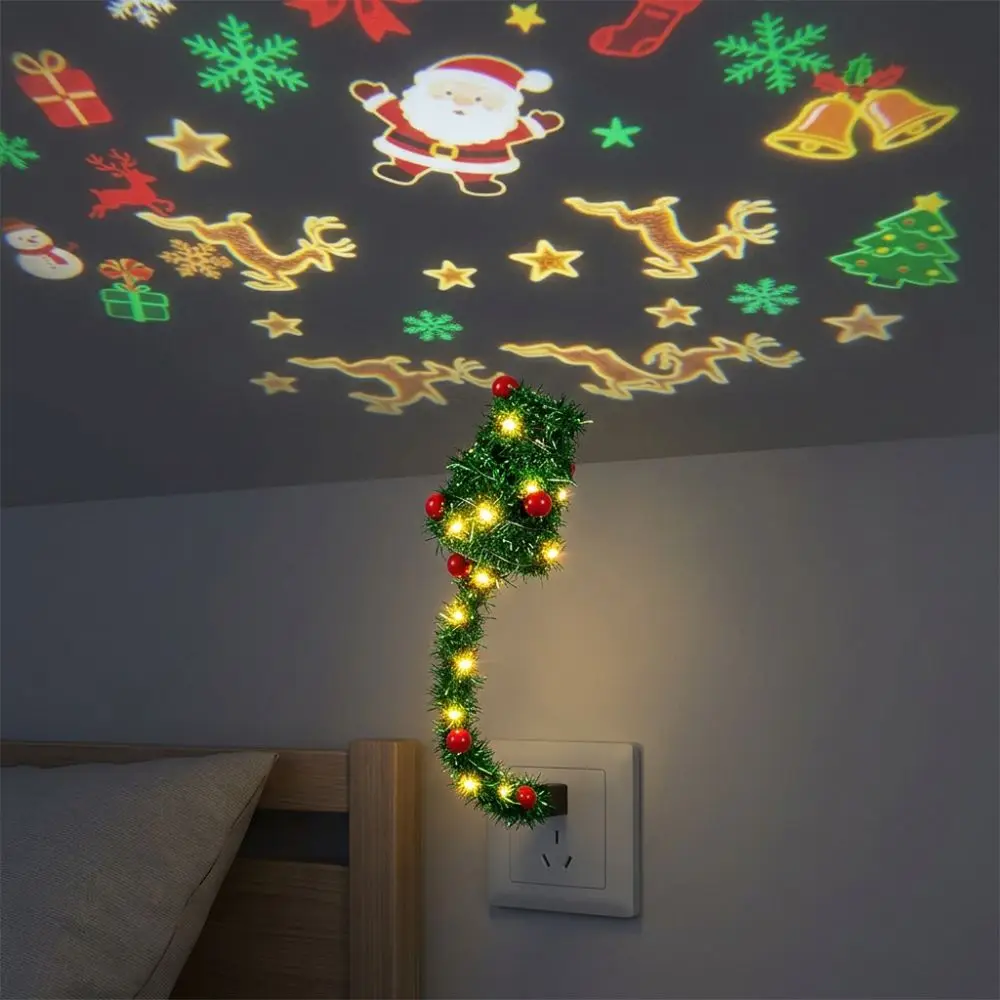 360° Rotatable Christmas Ceiling Projector Led Light Tree Shape Holiday Projection Lamp USB Powered Interchangeable Slides