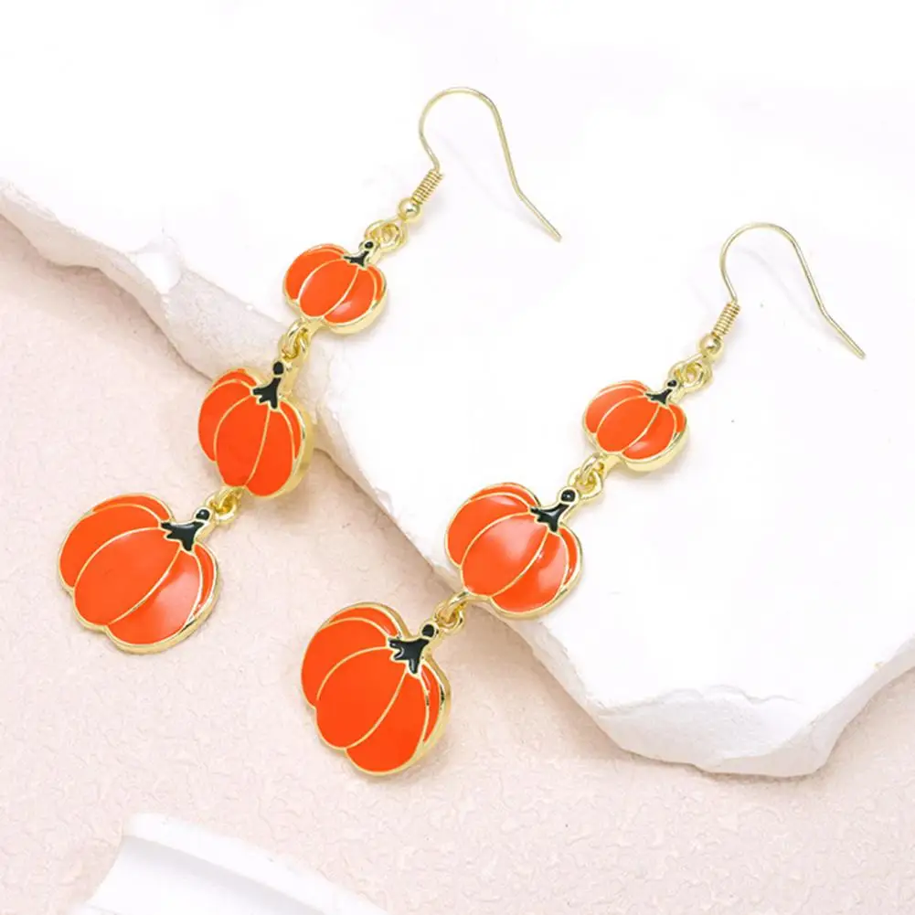 Halloween Theme Gifts Halloween Pumpkin Earrings for Women Acrylic Pumpkin Drop Dangle Jewelry Holiday for Halloween for Her