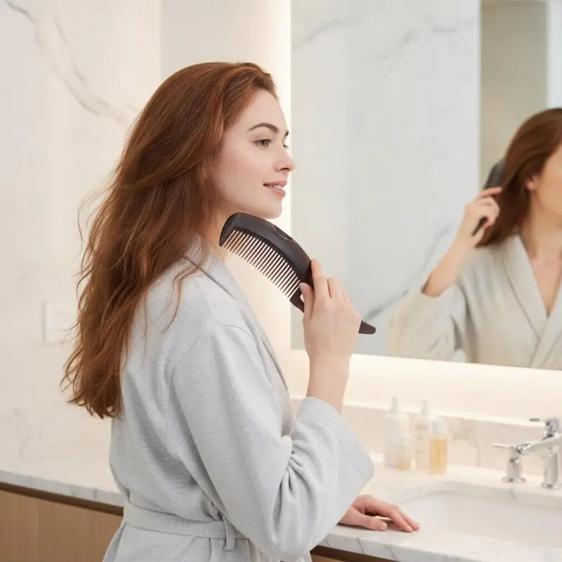 Hollow Scalp Massage Comb Oil Removing Anti Greasy Soft Bristle Hair Cleaning Comb for Home Bathroom Use