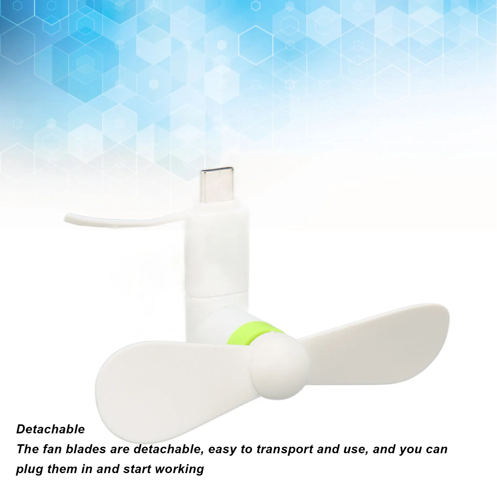 مروحة هاتف محمول صغيرة 2 في 1 مروحة هاتف ذكي متوافقة مع واجهات USB من النوع C مروحة USB للهاتف الأبيض 2 في 1 مروحة هاتف