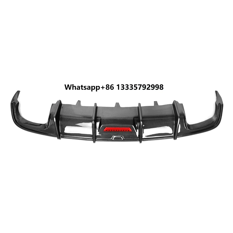 

A3 Karbel Style Carbon Fiber Rear Diffuser Fit forAudi A3 S3 Sedan 2017-2019 Not S Line with LED Light Rear Bumper Diffuser Lip