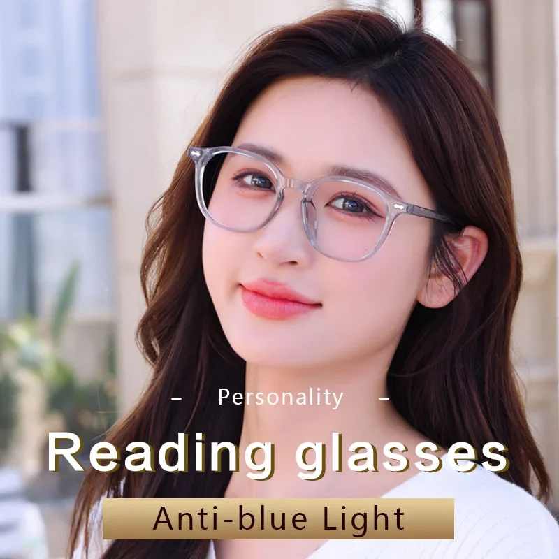Blue Light Blocking Reading Glasses for Women Men Anti Glare/Eyestrain Computer Readers Transparent Magnifying Glasses