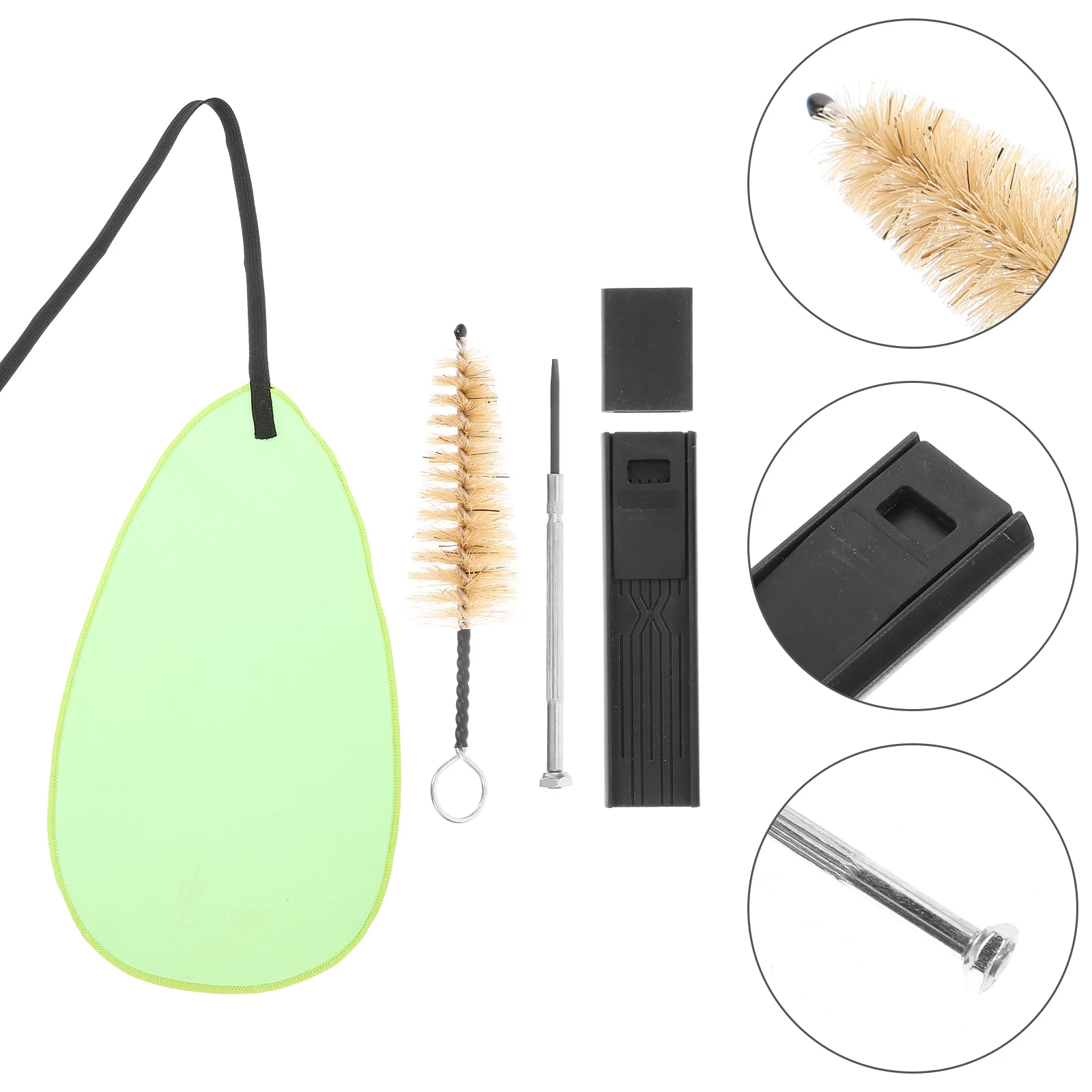 

Brushes Sax Cleaning Kit Saxophone Cleaner Clarinet Thumb Rest Cushion Light Green Metal Accessories